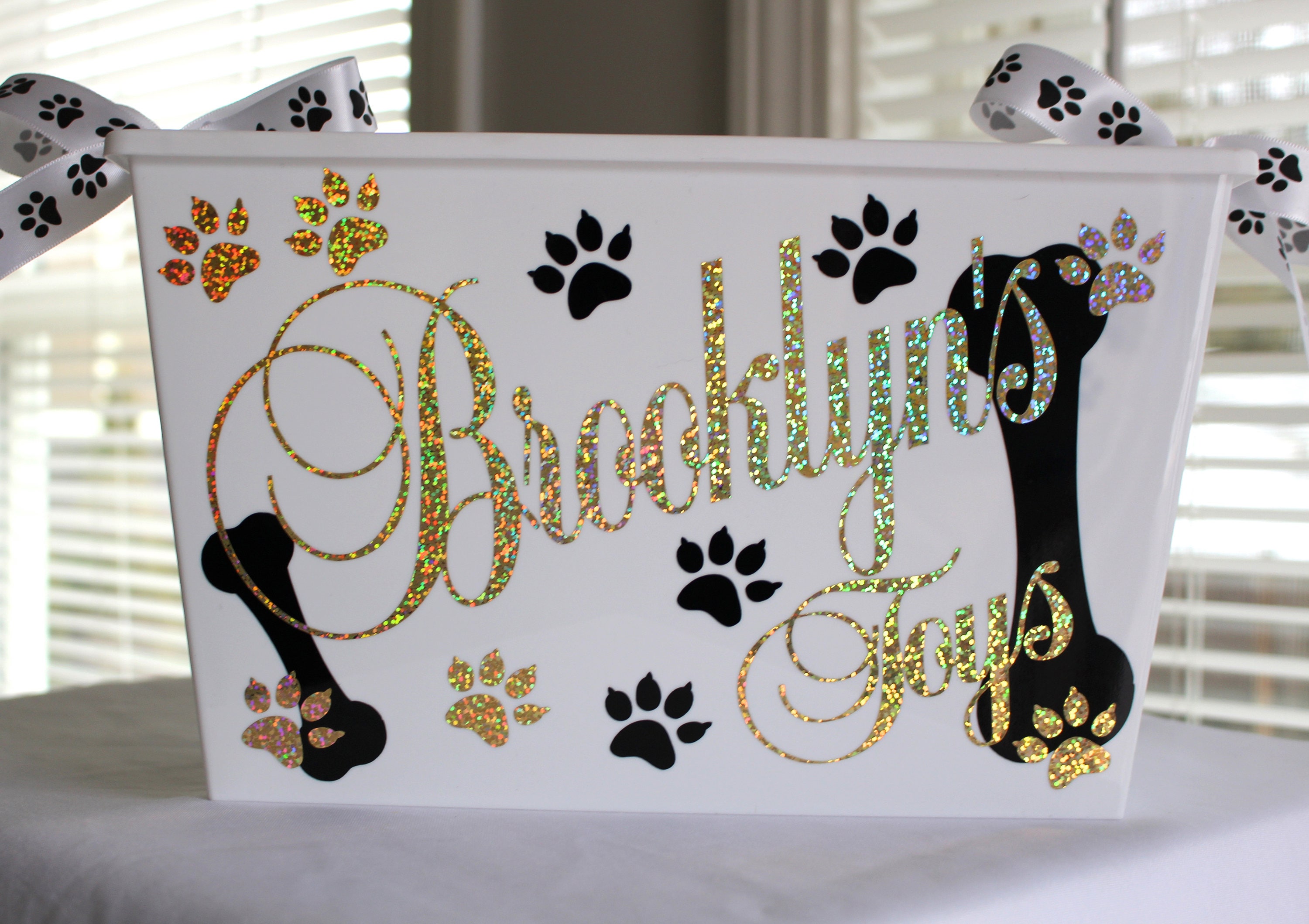 Personalized Dog toy box Cat Pet Storage Bin Toy box Pet Etsy