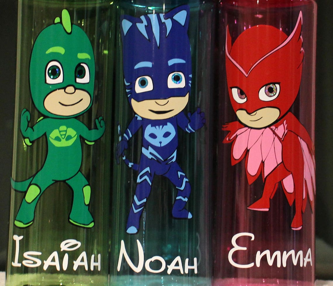PJ Masks Catboy Owlette or Gekko Water bottle Full body Etsy