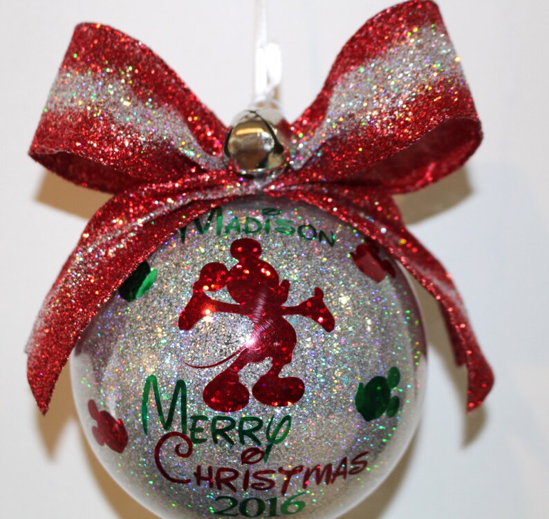 Baby's First Christmas Mickey Mouse Ornament personalized | Etsy