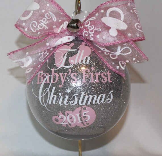 Babys First christmas ornament personalized with year and Etsy