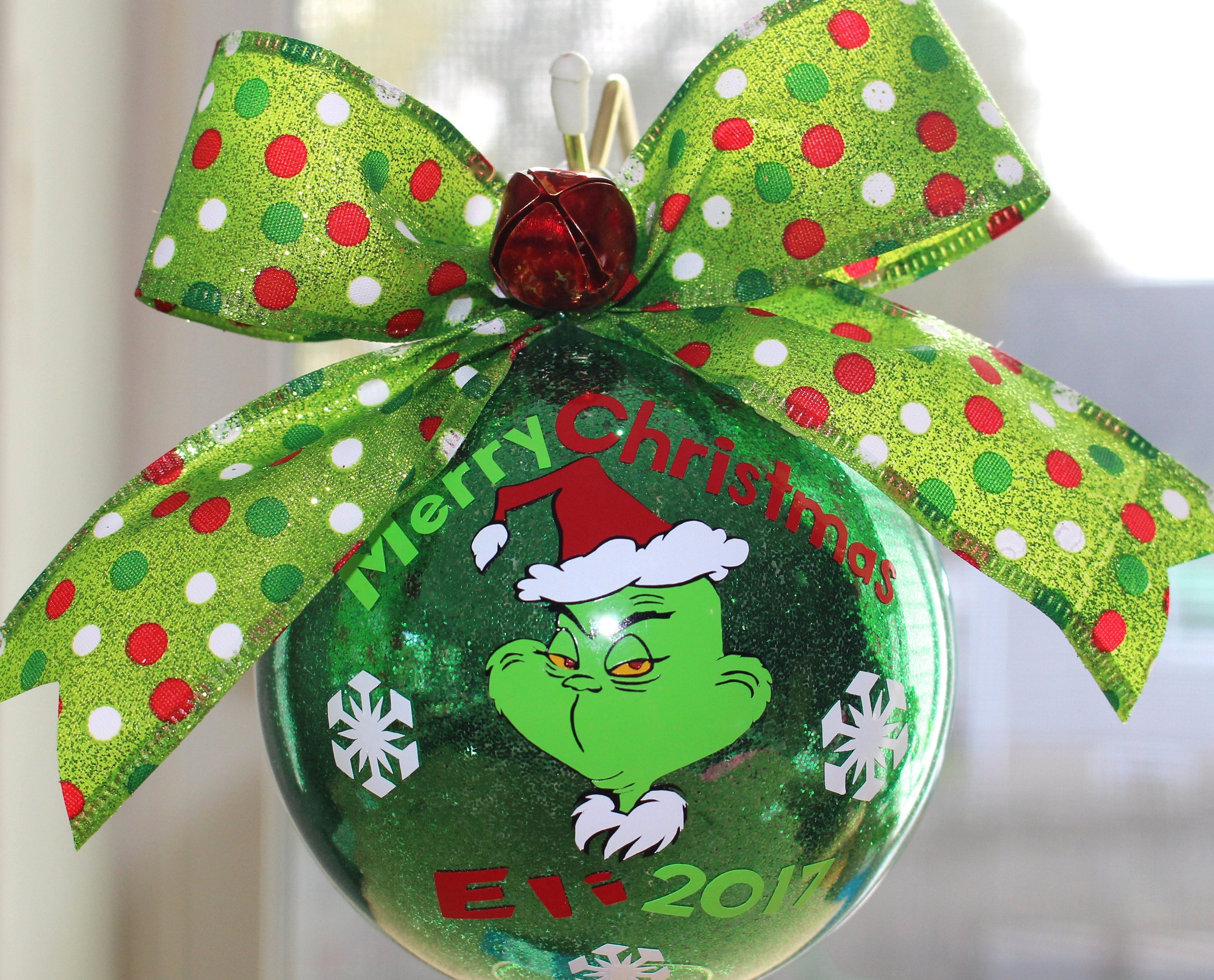 The Grinch Ornament personalized Grinch Ornament 4 Glass | Etsy