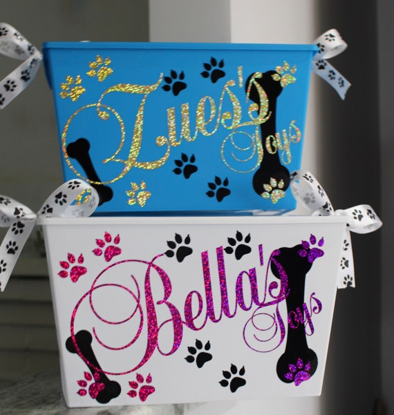 Personalized Dog toy box Pet Storage Bin Toy box Pet Etsy