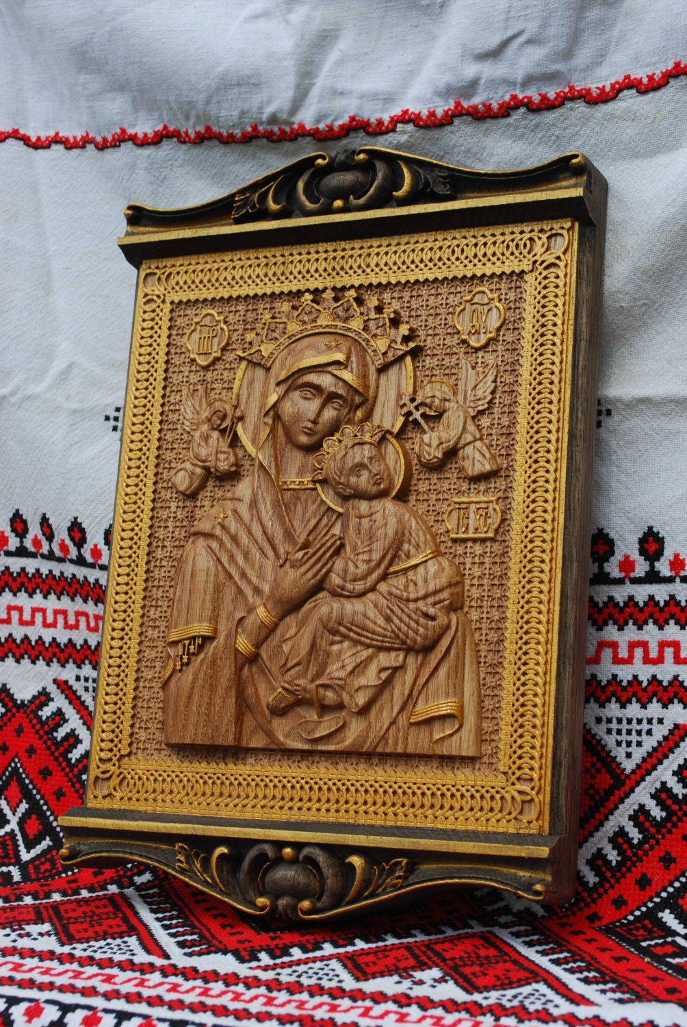 Our Lady of Perpetual Help Wood Carving: Personalized Christian Icon - Etsy