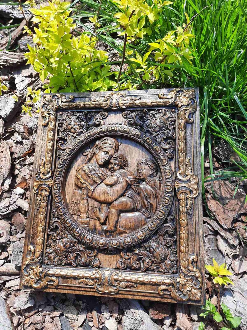 Madonna Wood Carving Virgin Mary Nursing Madonna Wood - Etsy
