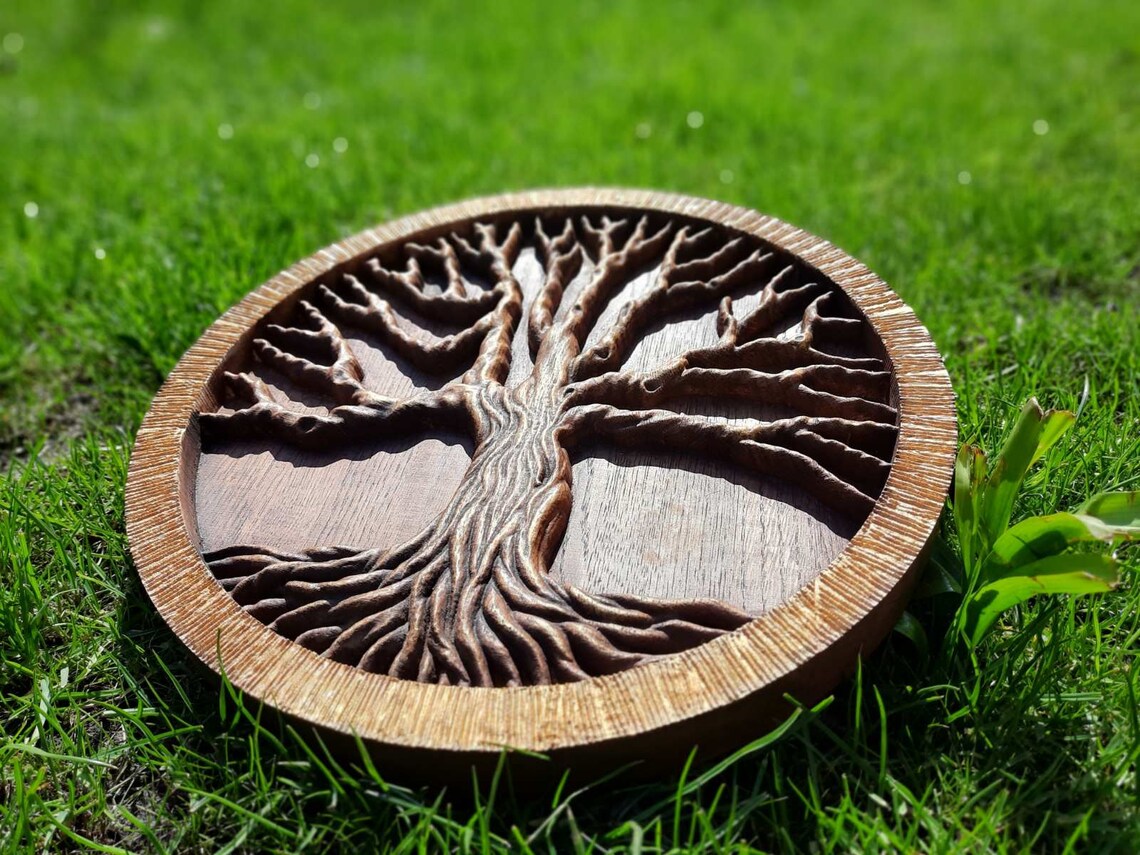 Tree of Life Wall Home Decor Wood Carved Wall Art Wall | Etsy