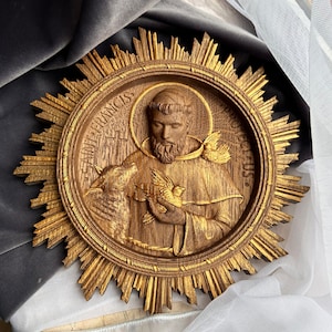 Saint Francis of Assisi Religious Wooden Wall Plaque - A Timeless Catholic Gift to Cherish TAX FREE