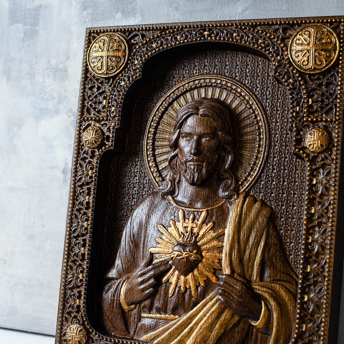 Sacred Heart of Jesus Wood Carving Religious Catholic Icons of Our Lord Christian Gifts Personalized Engraved Easter Gift for Men - Etsy