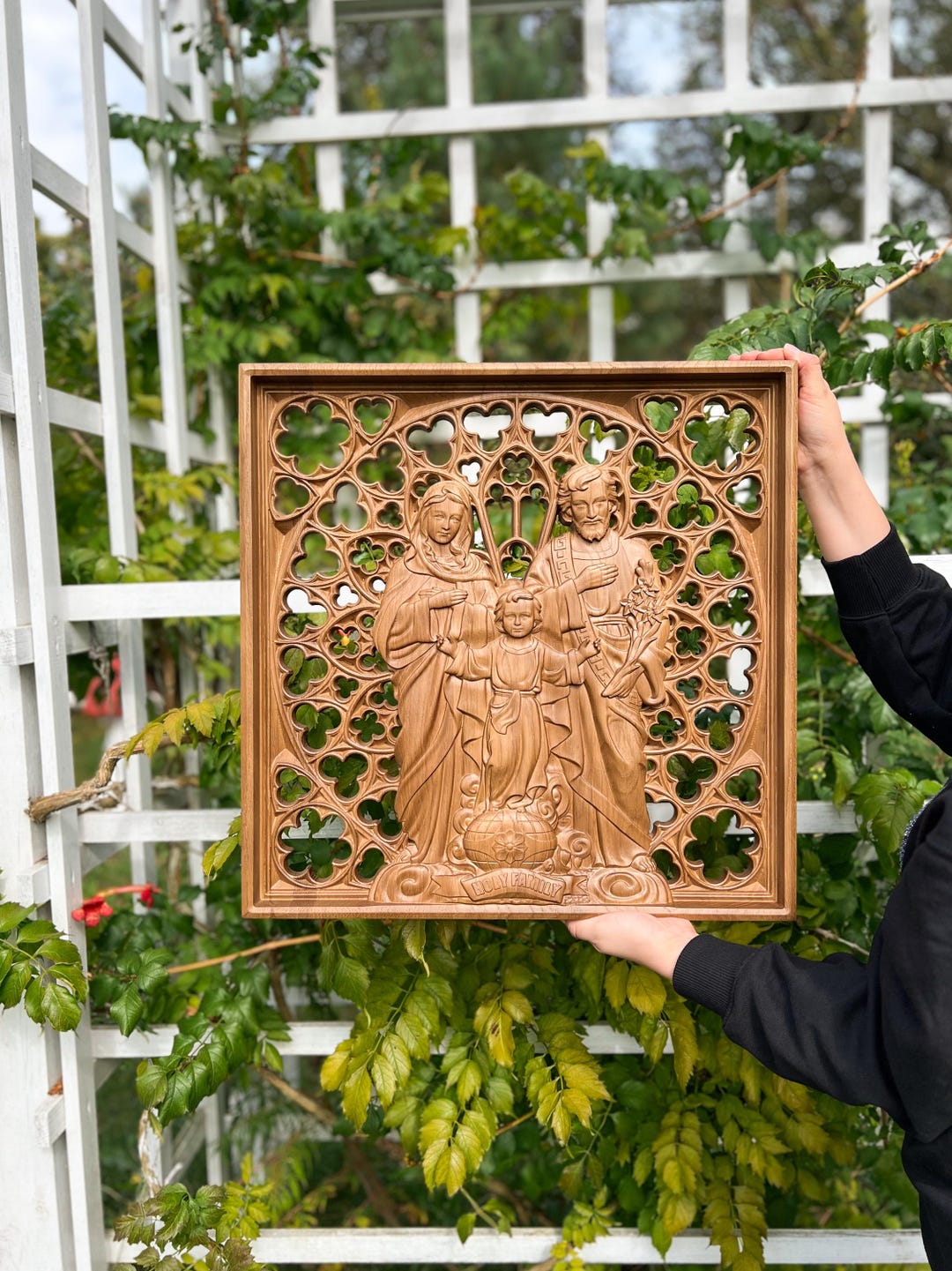 Carved Wooden Holy Family Wall Art: Catholic Home Decor - Etsy
