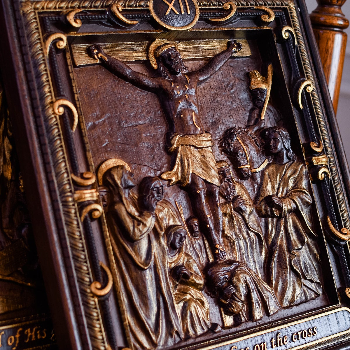 A Set of 14 Wooden Stations of the Cross Carved on Solid Wood Hand Drawn - Etsy