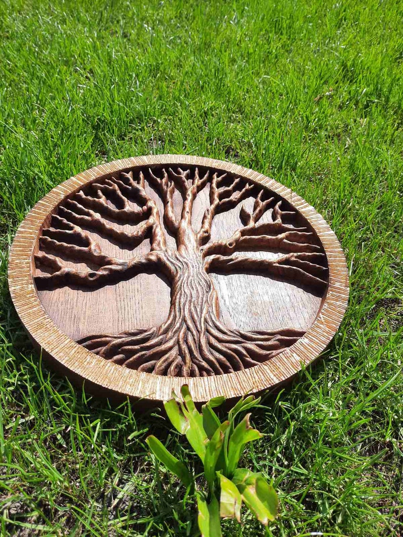 Tree of Life Wall Home Decor Wood Carved Wall Art Wall | Etsy