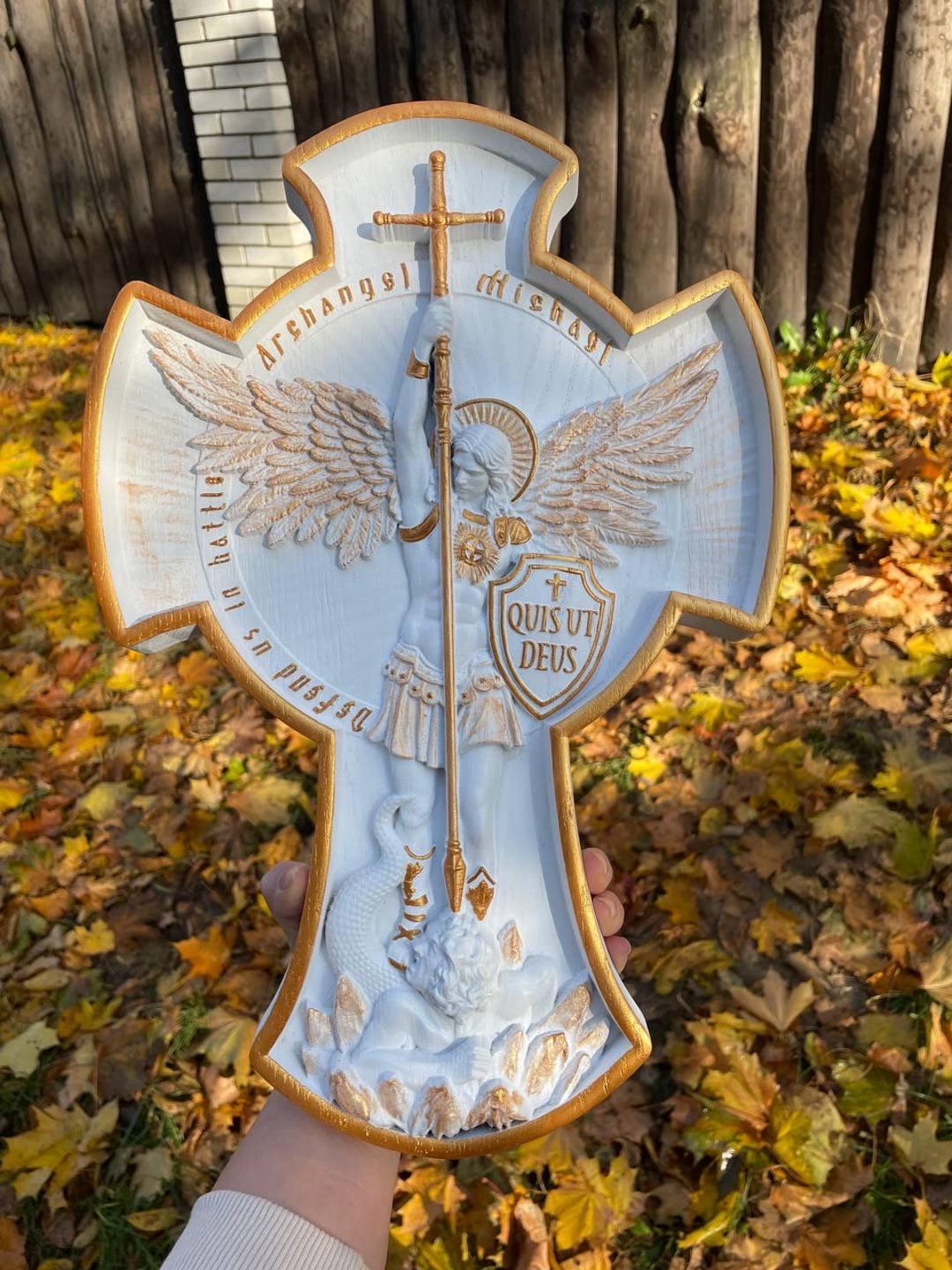Carved Wood Archangel Michael Wall Art: Christian Home Decor ...
