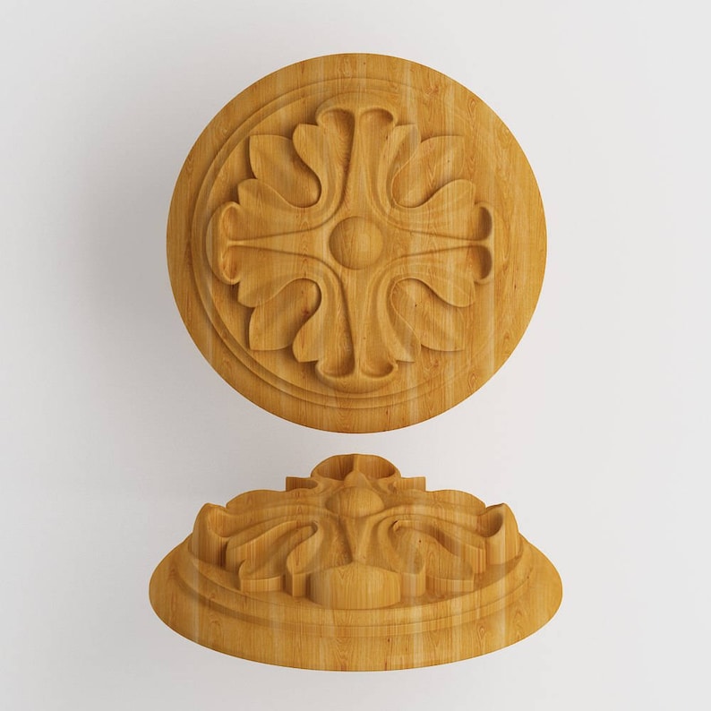 Furniture Wood Appliques Onlay Wood Carved Rosettes Applique Etsy