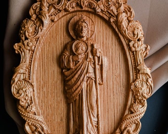 Saint Jude Wood Carved Religious Icon Wall Hanging Art work Religious Gift