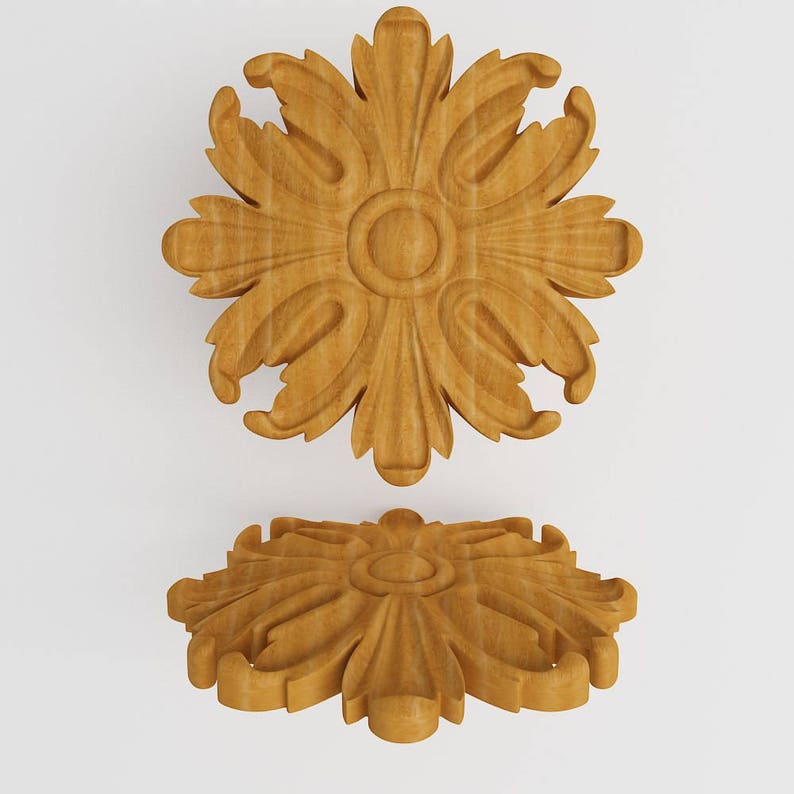 Wood Appliques Onlay Furniture Wood Carved Rosettes Applique Etsy