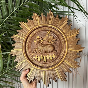 HandCarved Agnus Dei – The Lamb of God Wooden Sculpture Wall art any size free personalisation - ester gift