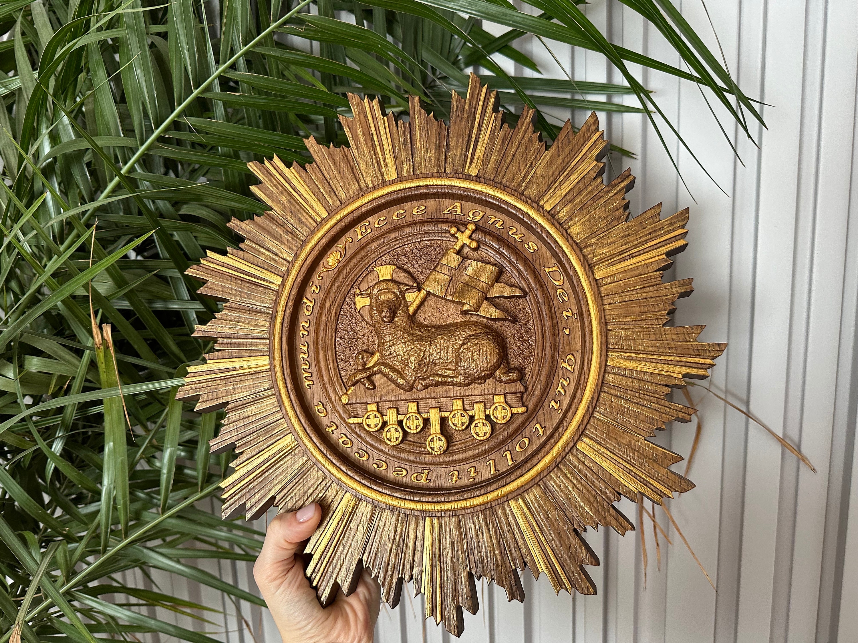 Hand-carved Agnus Dei Wooden Sculpture: Lamb of God Wall Art - Etsy