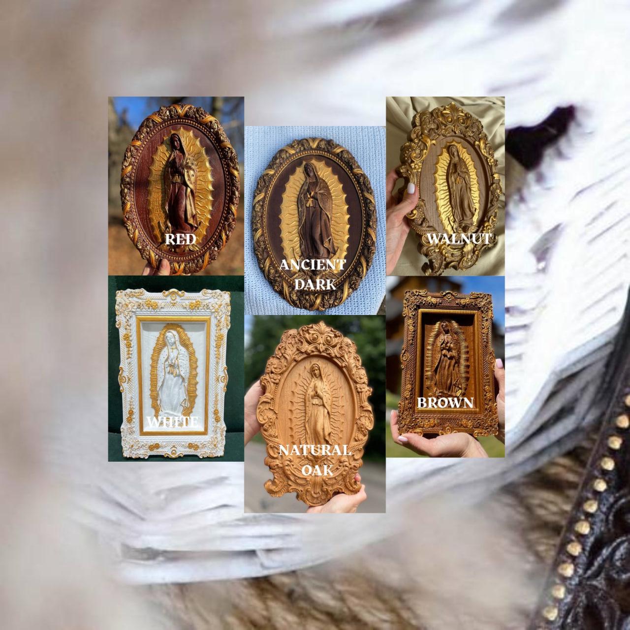 Carved Oak Our Lady of Guadalupe - Catholic Wall Art - Personalized ...