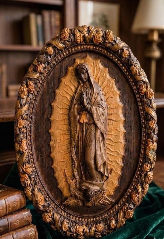 Virgin Mary Wall Art – Christian Gift for Grandma, Catholic Religious Decor, Holy Mother Icon