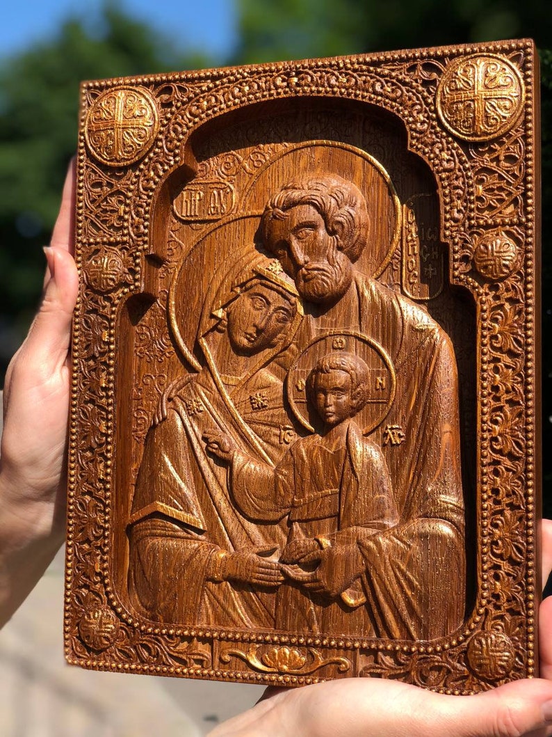 Nativity Art Holy Family Wooden Carved Catholic Wall Art Christian Gift