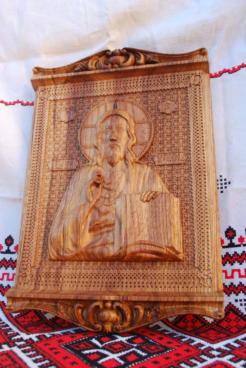Religious gift for him Jesus Christ Pantocrator Wooden carved Etsy