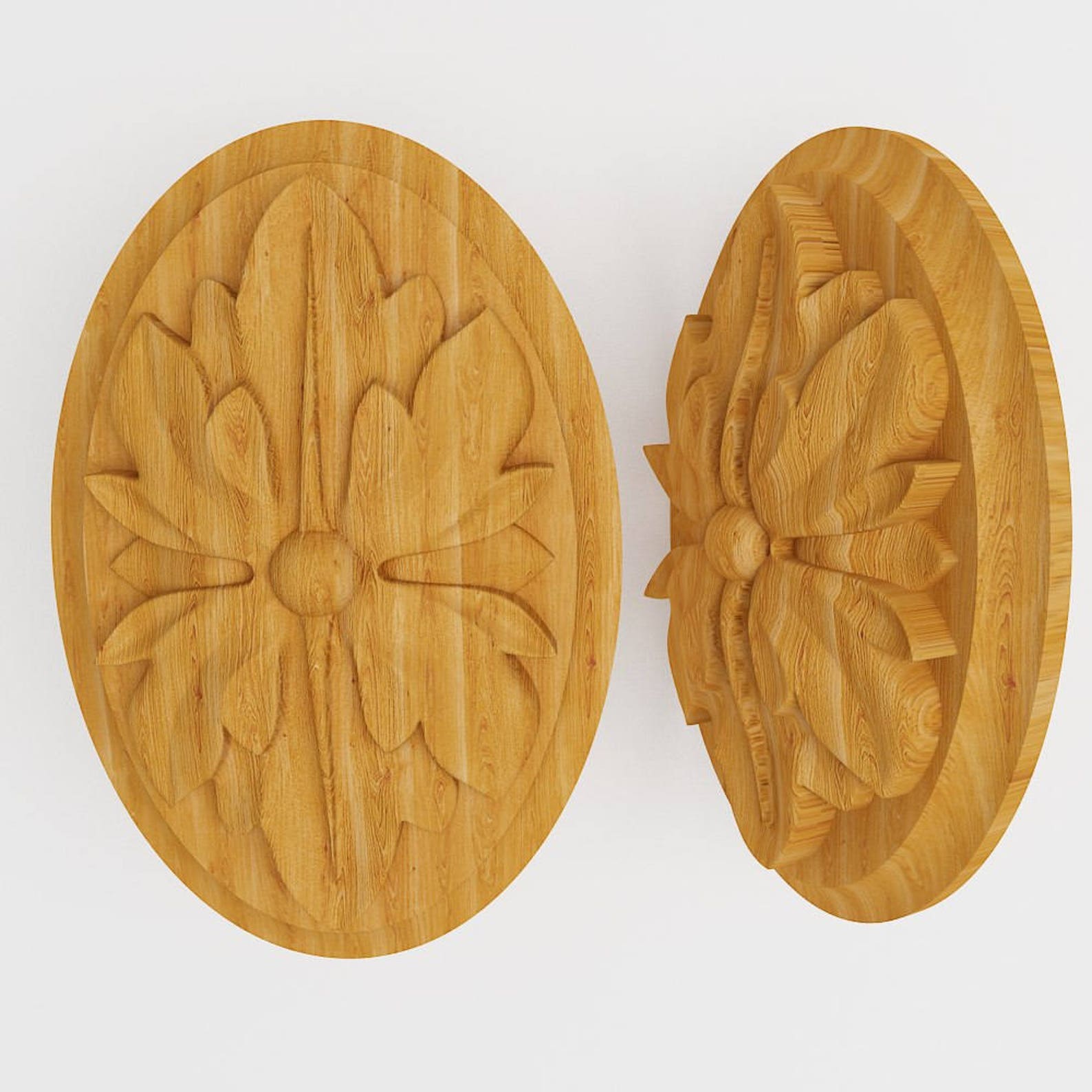 Furniture Wood Appliques Onlay Wood Carved Rosettes Applique Etsy