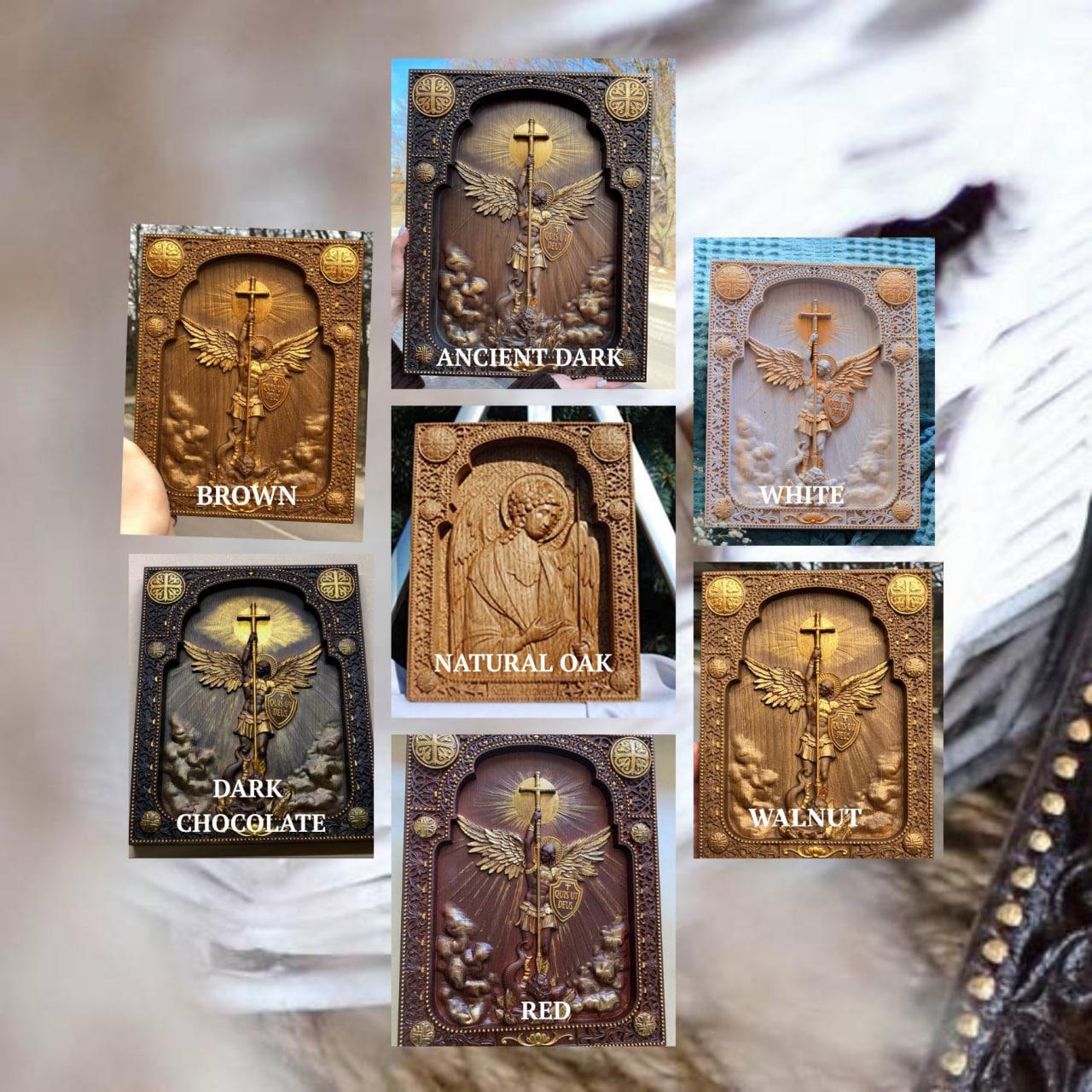 BYYLECL Aartsengel Michael standbeeld, natuurlijk hout gesneden heilige Michael met vleugels religieuze icoon christelijke housewarming geschenken voor familieleden en vrienden BYYLECL Aartsengel Michael standbeeld, natuurlijk hout gesneden heilige Michael met vleugels religieuze icoon christelijke housewarming geschenken voor familieleden en vrienden