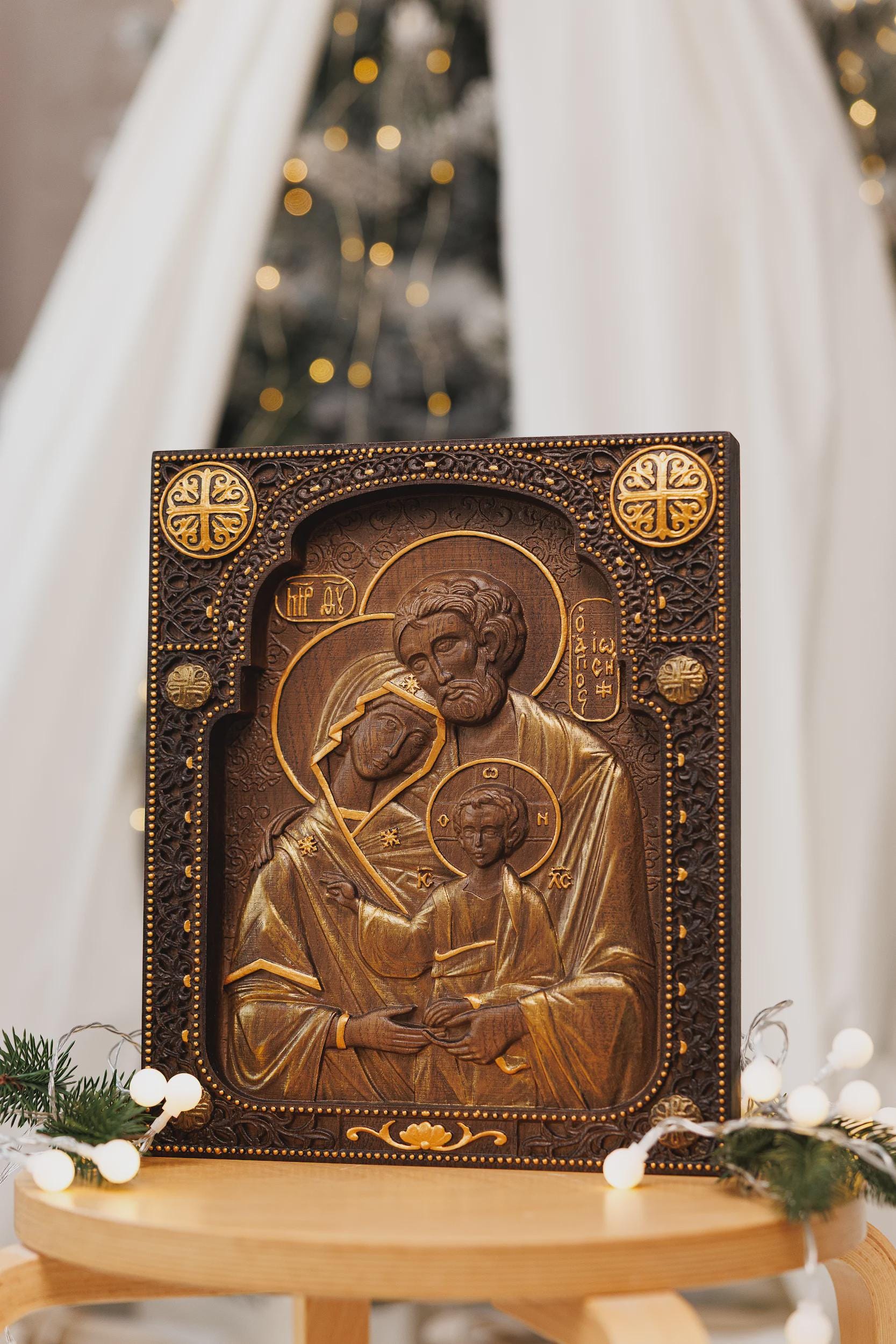 ビザンチン様式　ロシアイコン　聖母子像 レプリカ　木製フレーム 銀装飾 ビザンチン様式 ロシアイコン 聖母子像 レプリカ 木製フレーム 銀装飾