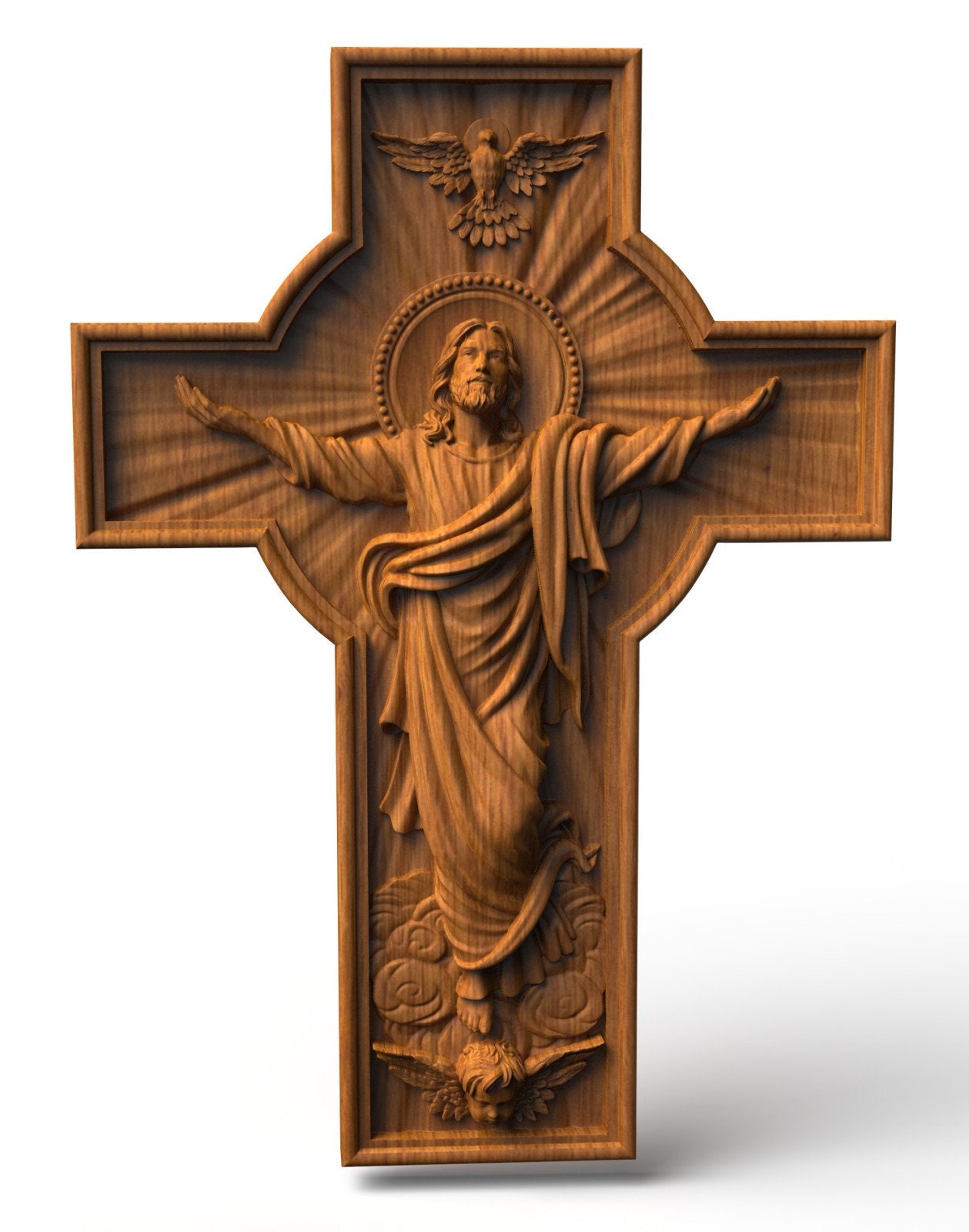 Wall Cross Wood Crucifix Religious Wood Carving Catholic Cross Etsy