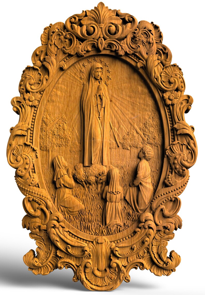 Our Lady of Fatima Catholic Wood Carved Religious Icon Wall Etsy