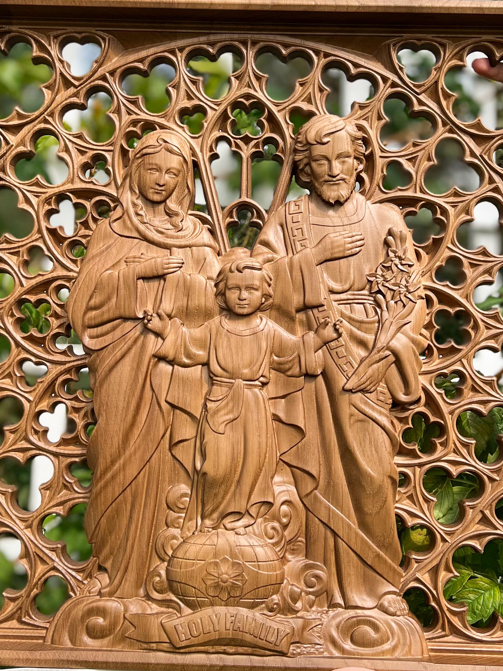 Carved Wooden Holy Family Wall Art: Catholic Home Decor - Etsy