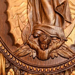 Carved Oak Our Lady of Guadalupe Wall Art – Spiritual Catholic Home ...