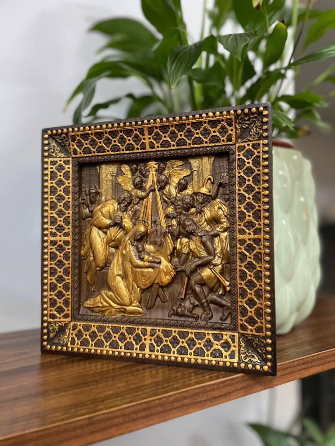 Personalized Nativity Scene Wood Carving: Holy Family Christian Wall ...