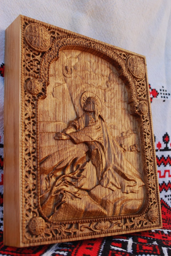 Religious Christian Gift Wood Carvings Our Lord Jesus Icon Etsy