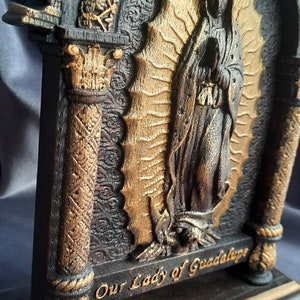 Our Lady of Guadalupe Carved Wooden Statue: Catholic Home Decor (7x9 ...