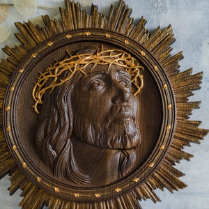 Jesus Christ christian image - Any size -  Wooden carved religious wall art - Christian gift idea  personalised Artist Work TAX FREE