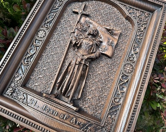 Handcrafted Joan of Arc Wooden Wall Art - Personalized Engraving Personalized, XS-XXL, TAX Free