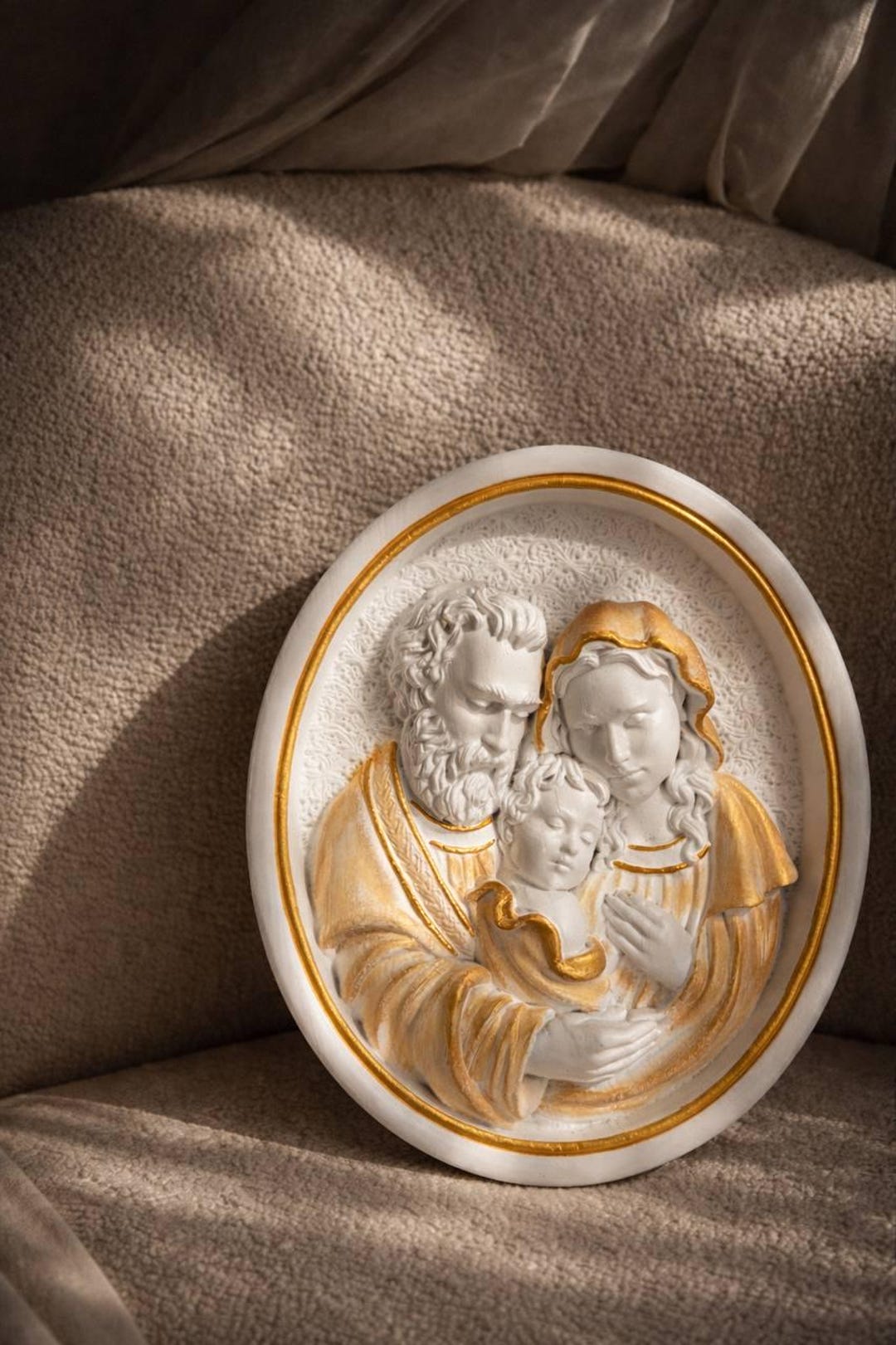 Hand-carved Holy Family Wooden Wall Art – Christian Religious Icon ...