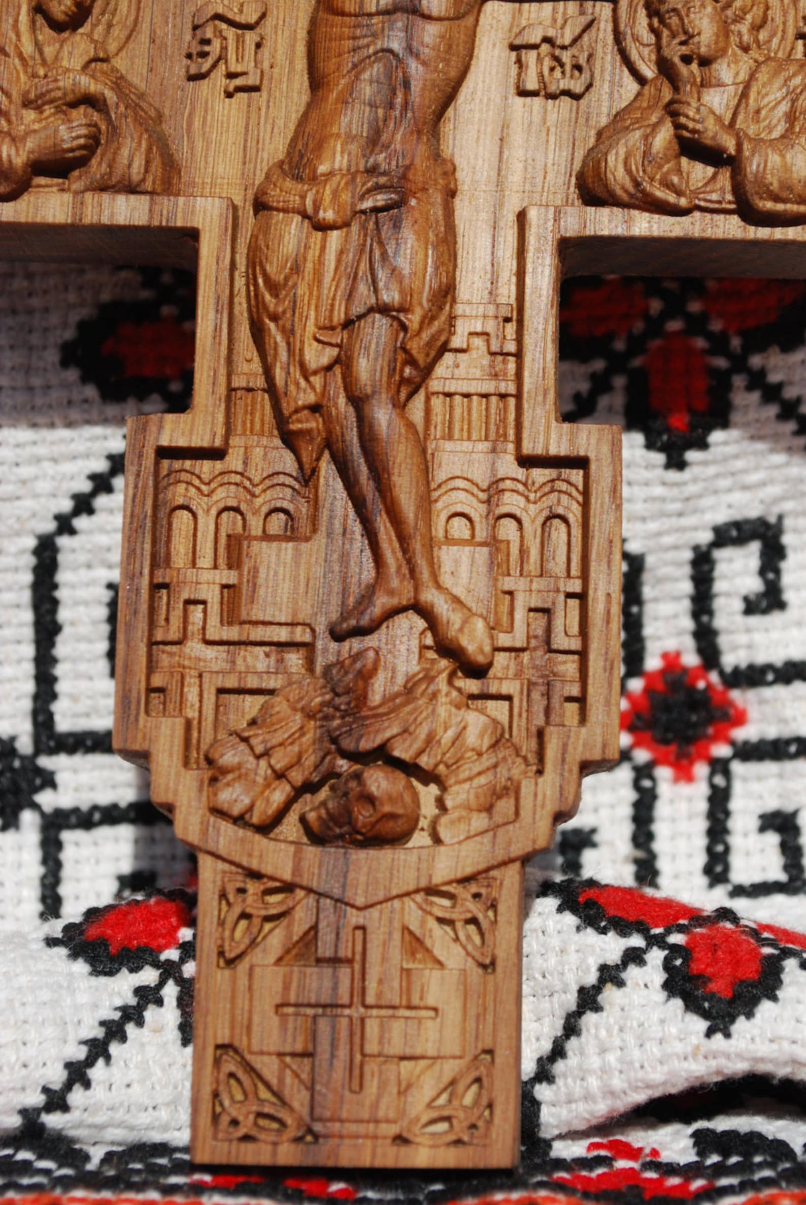 Wall Cross Wood Catholic Crucifix Wooden Carved Religious Etsy