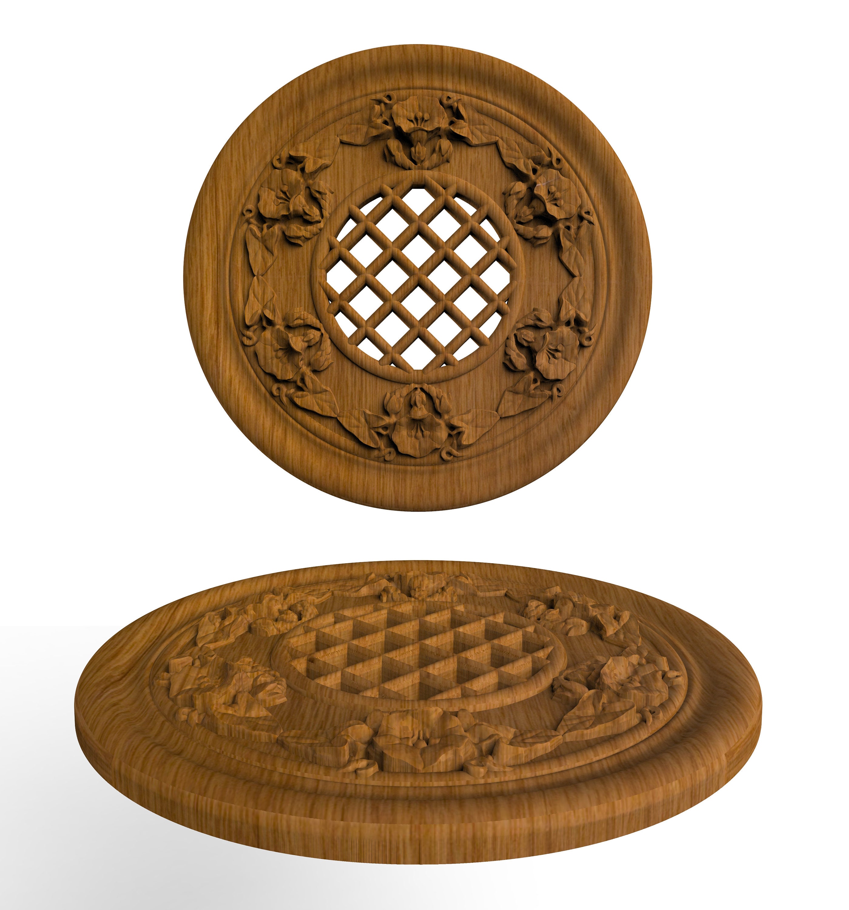 Wood wall decor Wood carving Wall Art Round Rosette Wood Etsy