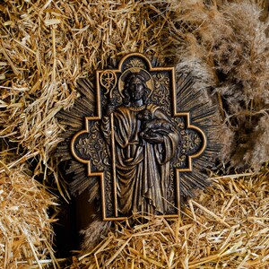 Good Shepherd Religious Gift Wooden Carved Chrirstian Wall Art Free