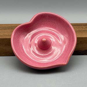 Handmade Pottery Jewelry Heart Dish in Pink | Ceramic Trinket Holder