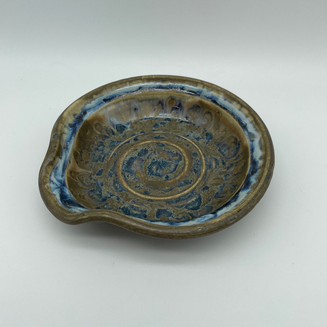 Descansar en cuchara en azul y caramelo cristalizado / | Etsy