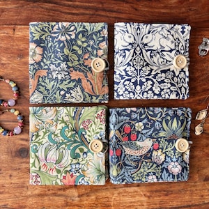 William Morris Fabric Earring Storage Book: Linen Page Stud Holder