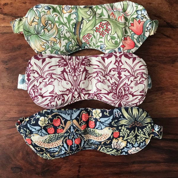 Sleep Masks in a choice of 3 William Morris fabrics.