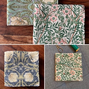 Carnet à aiguilles en William Morris Sweet Briar ou Pimpernel. Livre avec des pages en lin pour ranger vos aiguilles à coudre.