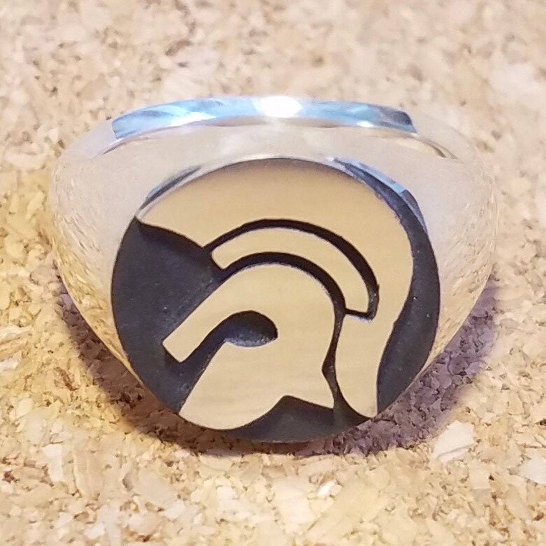 TROJAN Silver Ring Boss Sounds Skinhead Reggae Mods Suedehead British Fashion Trojan Helmet Oi Signet Ring Spirit of 1969 Etsy