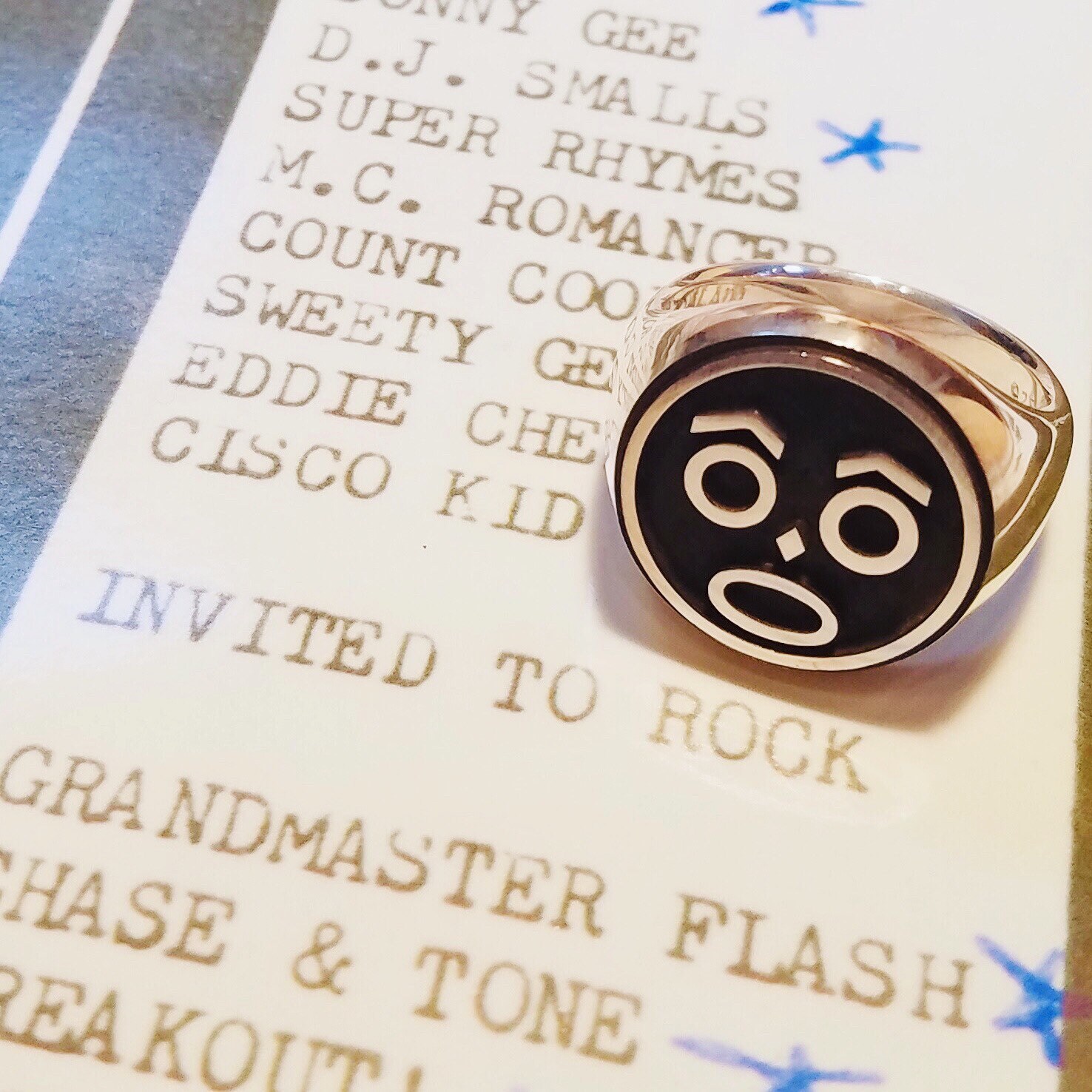 ZULU NATION Silver Ring With a Vintage Pamphlet Celebrating 