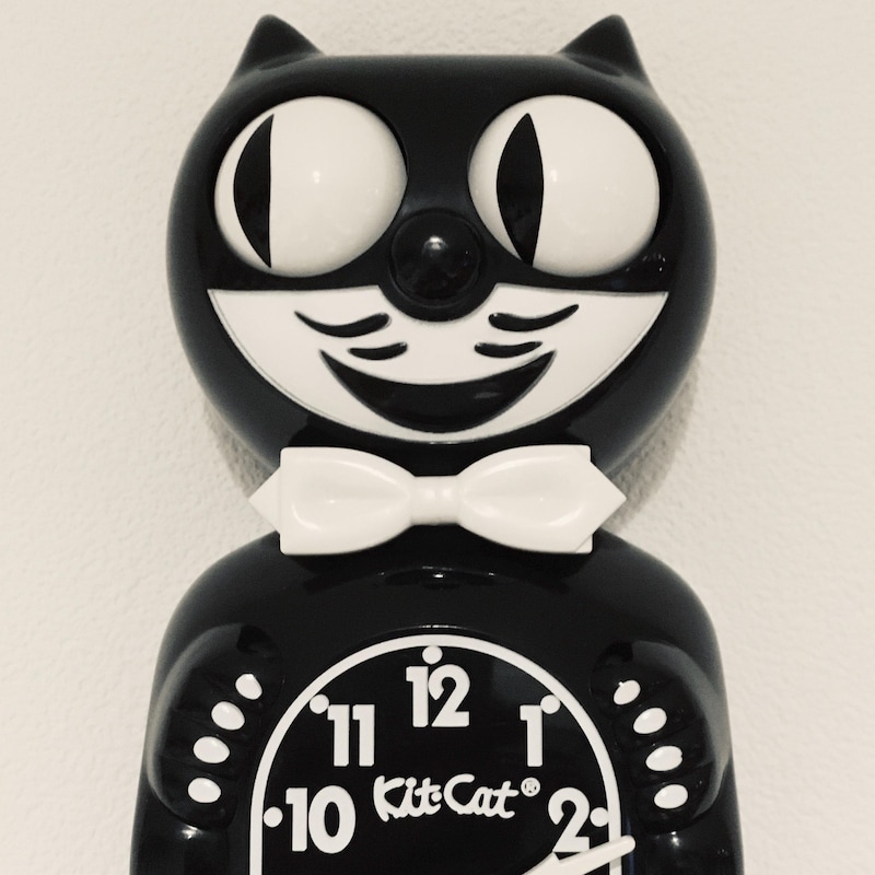 Cartoon Cat Wagging Tail Wall Clock