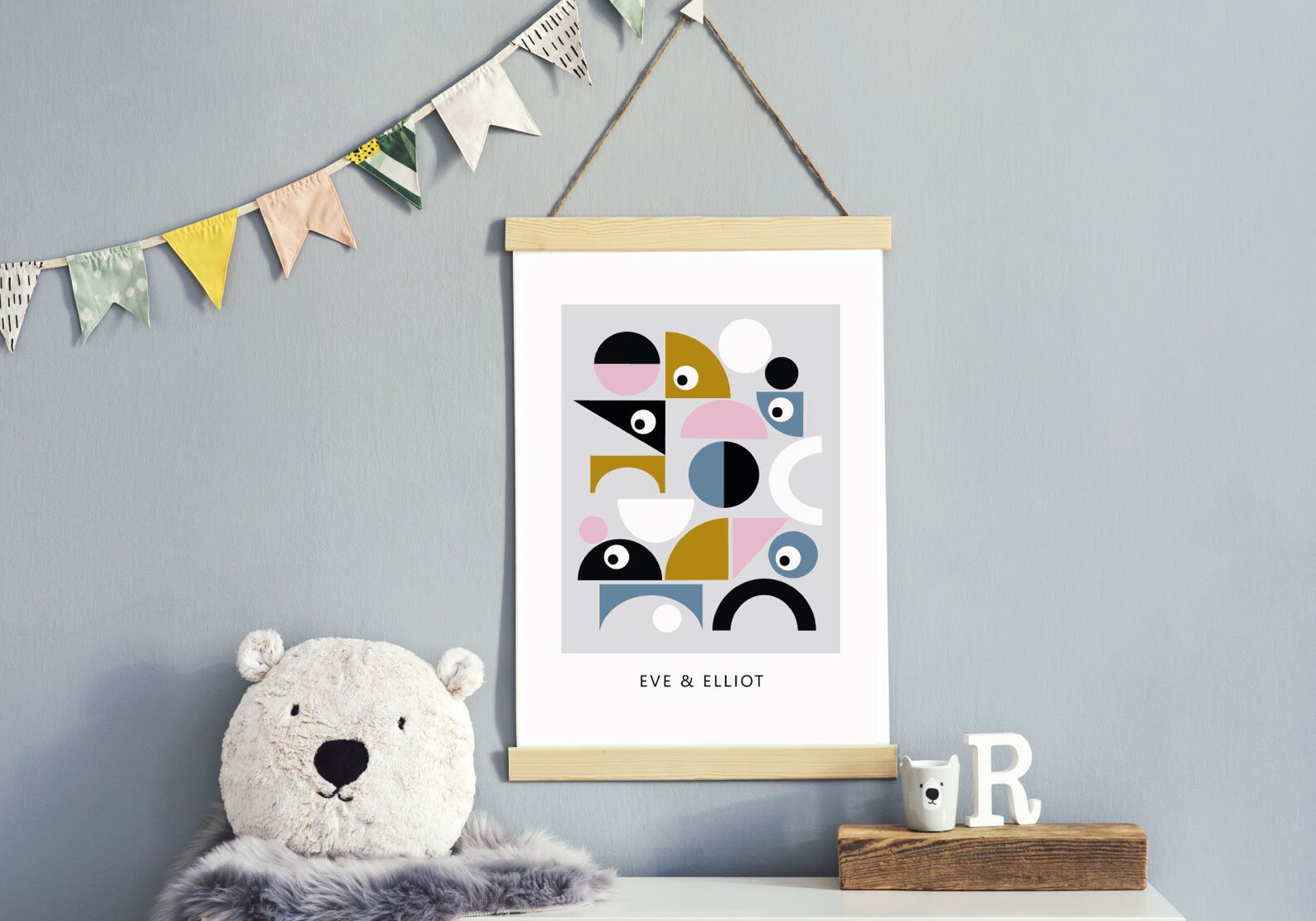 Nursery poster colorful modern graphic Etsy
