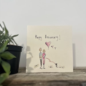 Les cartes d'occasion familiales peintes à la main personnalisées invitent les mariages, une note à dire, en pensant à vous, anniversaire